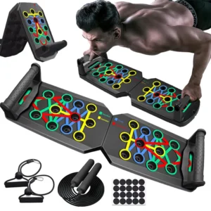 Placa de Flexão Multifuncional Dobrável - Equipamento de Fitness Portátil para Treinamento de Peito, Abdômen, Braços e Costas