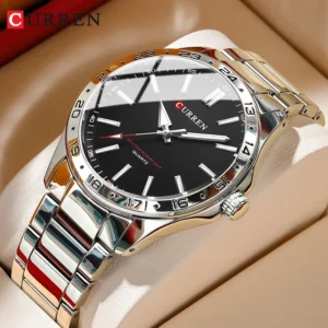 Relógio Masculino Curren - Quartzo, Pulseira de Aço Inoxidável, Ponteiros Luminosos e Design Clássico
