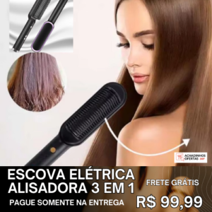 Escova Elétrica Alisadora - 3 em 1